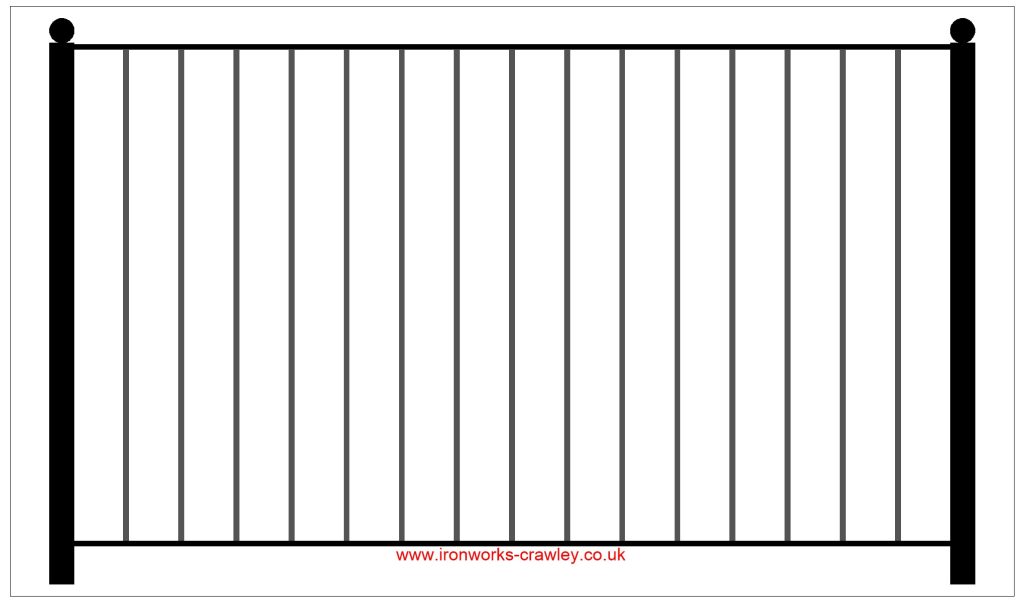 Simple economical metal patio railing