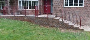 wrought ironPatio railing and handrail down steps