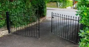 Pair of wrought iron driveway gates