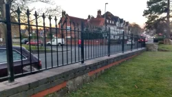 wrought iron railings on a slope