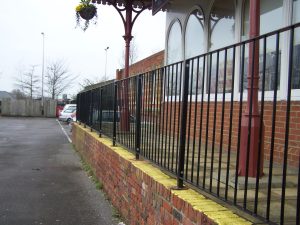 iron Railings on a raise patio type area