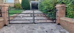 Iron driveway gate