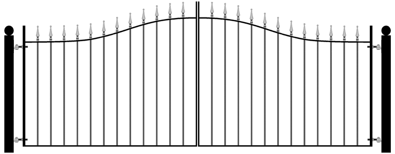 Arched Style wrought iron driveway gate